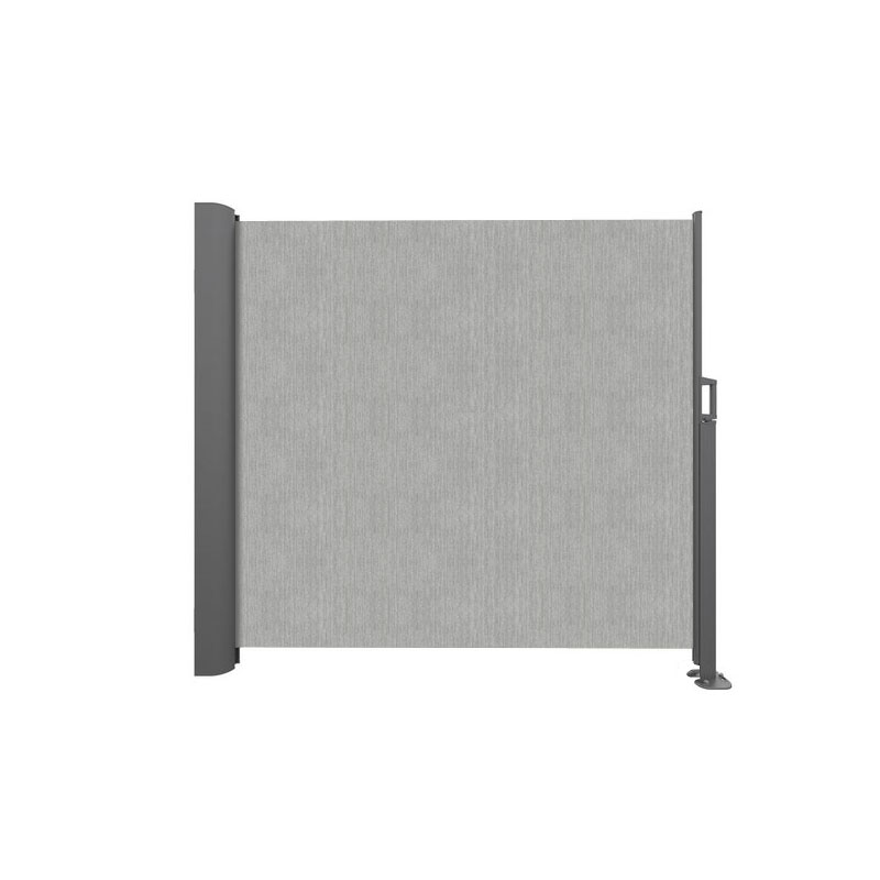 SOWERO Seitenmarkise ausziehbar | 180x300 cm | Stoff: Uni, grau meliert |  Gestell: anthrazit