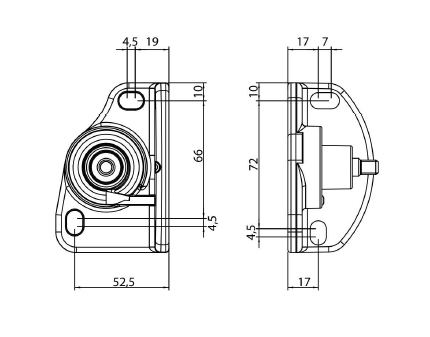 Details des Armhalters Fallarmmarkise FLM-150