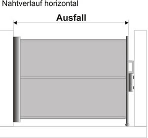 Nahtverlauf horizontal