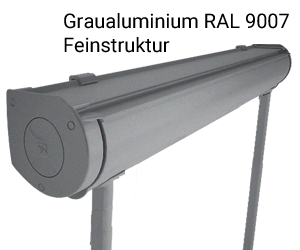 Gestellfarben der Fallarmmarkise FLM-150 Graualuminium Feinstruktur RAL 9007