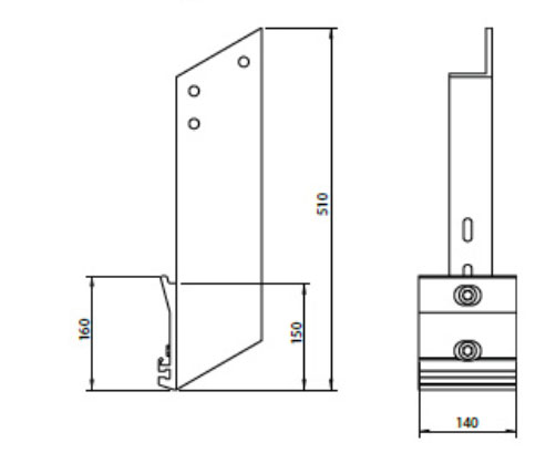 Detailzeichnung Dachsparrenhalter mit 140er Konsole