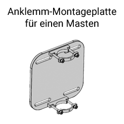 Anklemm-Montageplatte für 1 runden Masten