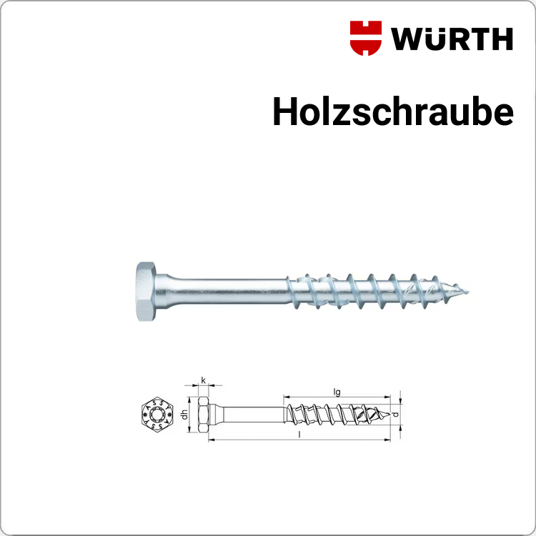 Holzschraube Würth ASSY4.0  Durchm. 12 x 160 mm
