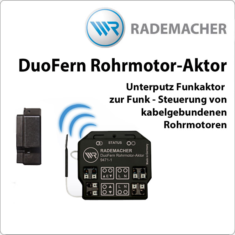 Unterputz Funkempfänger für Rohrmoto Rademacher Duofern Rohrmotor-Aktor 9471-1