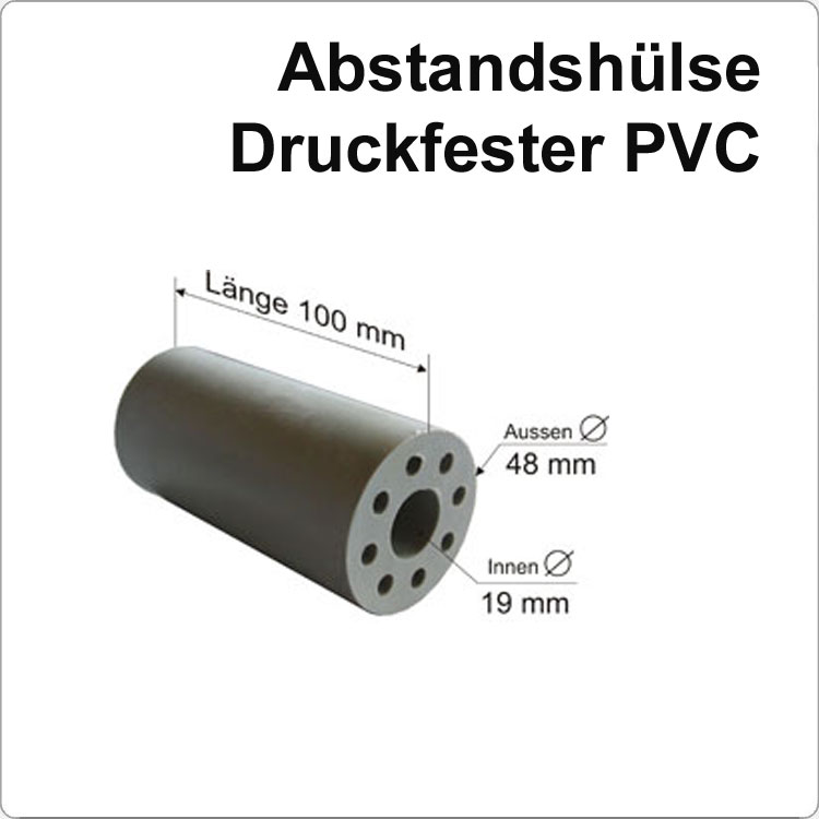 Abstandshülse ABH-100 Hart-PVC - Durchm 48/ Länge 100 mm