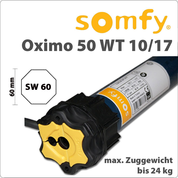 Somfy Oximo 50 WT 20/17 Rolladenmotor Rohrmotor Rollladen Antrieb Motor SW60 