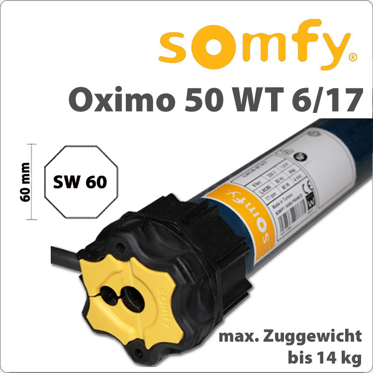 Somfy OXIMO WT 6/17 6 Nm Rollladenmotor Rohrmotor 