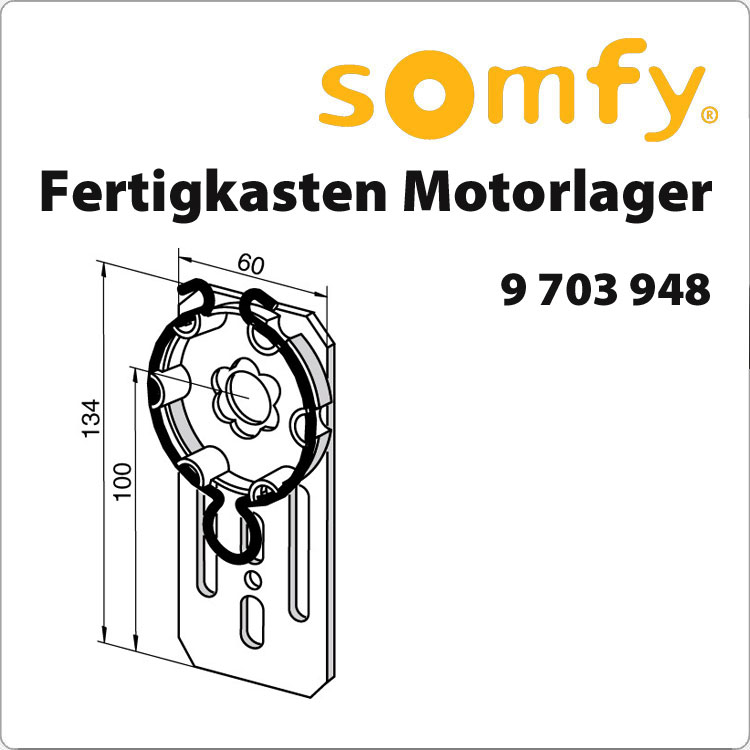 Somfy Flansch Antriebslager für Fertigkasten (9703948) Bild 1