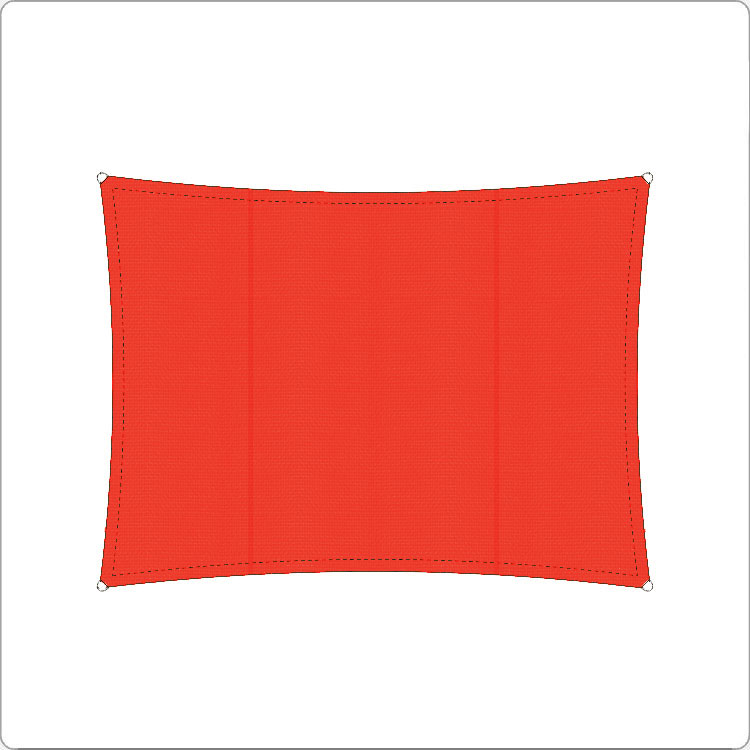 Wasserdichtes Profi-Sonnensegel 4 x 3 m Viereck | Rot Bild 1