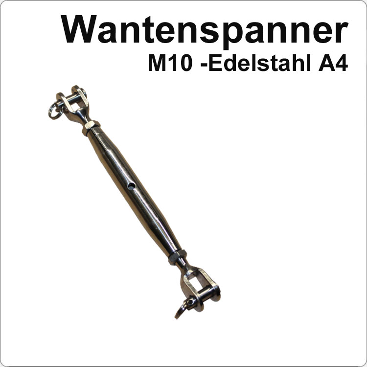Edelstahlseil Wantenspanner M10 Länge 176-280mm