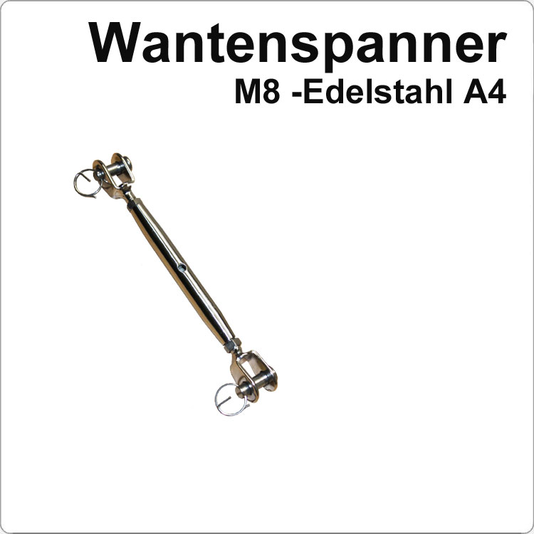Edelstahlseil Wantenspanner M8 Länge 166-240mm